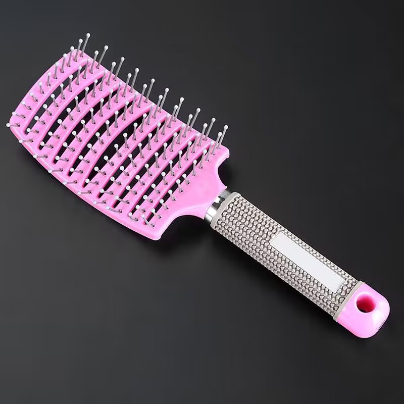 Raíz de cabello curvo, esponjoso, flexión grande, peine de peinado para el cabello, peine de costillas de masaje, peine de pelo rizado largo para hombres y mujeres