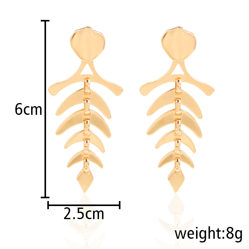 1 Pair Fashion Leaf Butterfly Fish Bone Alloy Plating Womenu0027S Drop Earrings