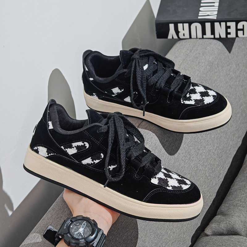 2026 Spring and Autumn New Plaid Men's Sneakers Versatile Casual Sports Student Trend Shoes Converse Alternative