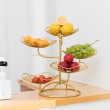 可拆裝多層水果盤客廳家用五層果盤簡約鐵藝多層水果籃抖音款