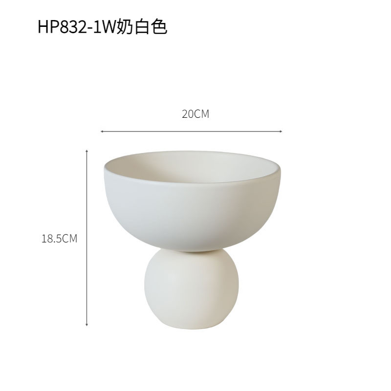 INS estilo crema de cerámica plato de fruta sala de estar mesa de café en casa merienda plato de caramelo recepción decoración suave