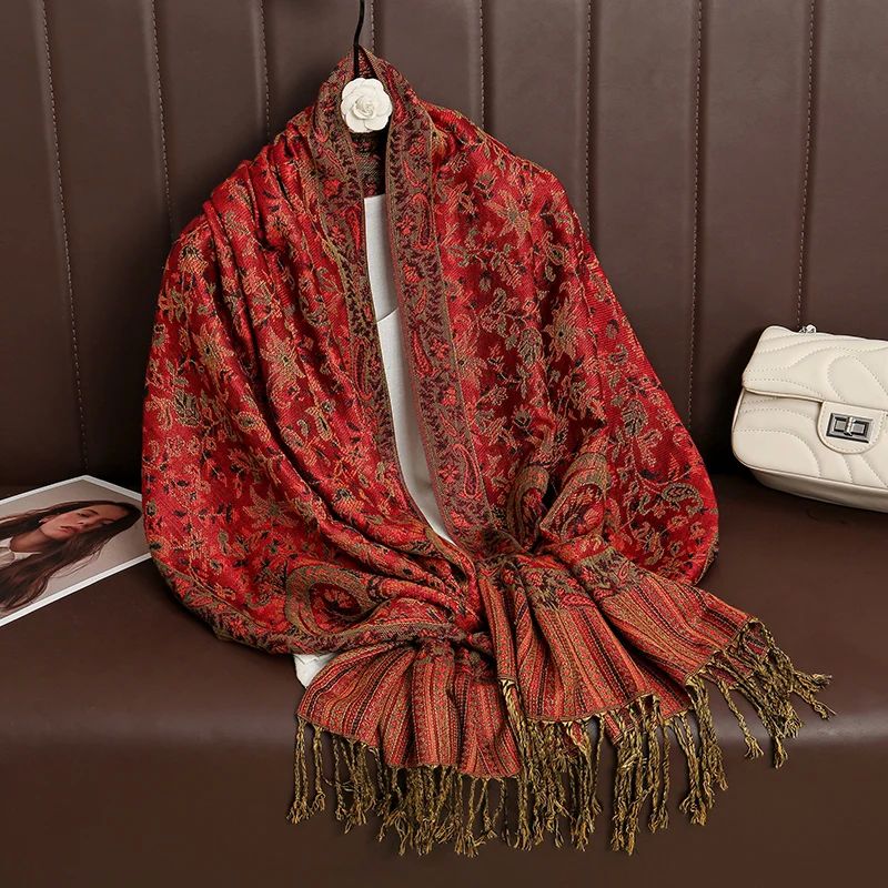 Tassel Blanket Design Thick Pashmina New Winter Warm Shawl W