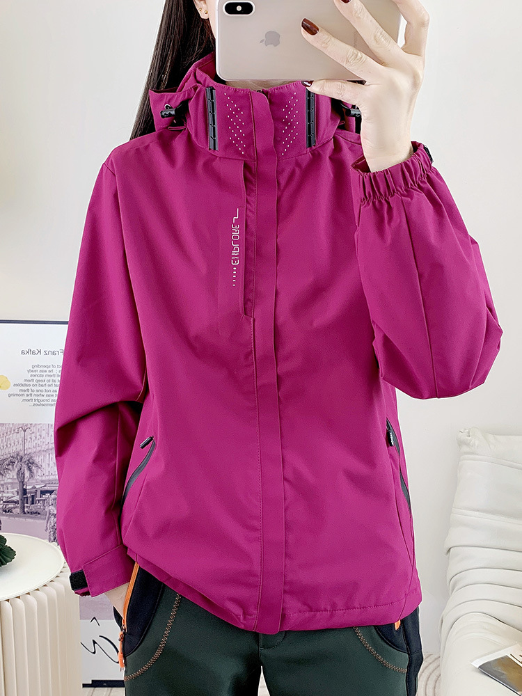 Primavera y otoño al aire libre ropa de asalto para mujeres delgada transpirable alpinismo con capuz cardigan chaqueta impermeable a prueba de viento camisa de senderismo