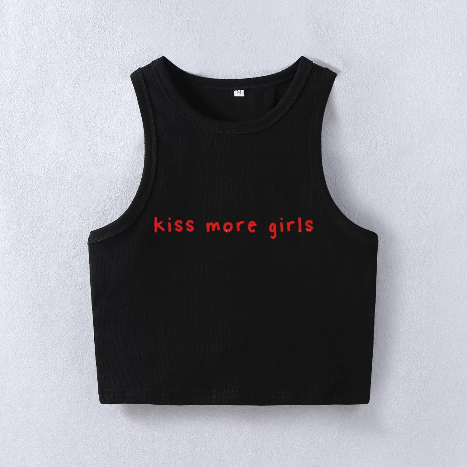 Пляжная майка с принтом «Kiss more girls» в европейском и американском стиле, сексуальная, Y2K, короткий топ с открытым животом, новый стиль 2025