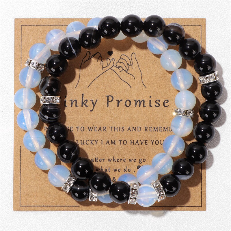 Stone Set Bracelet Men's Best Friend Lover Friends Cardboard Stressed Rope Bracelet Simple Retro Men's and Women's Bracelet European and American Stone Set Bracelet Men's Best Friend Lover Friends Cardboard Stressed Rope Bracelet Simple Retro Men's and Women's Bracelet European and American