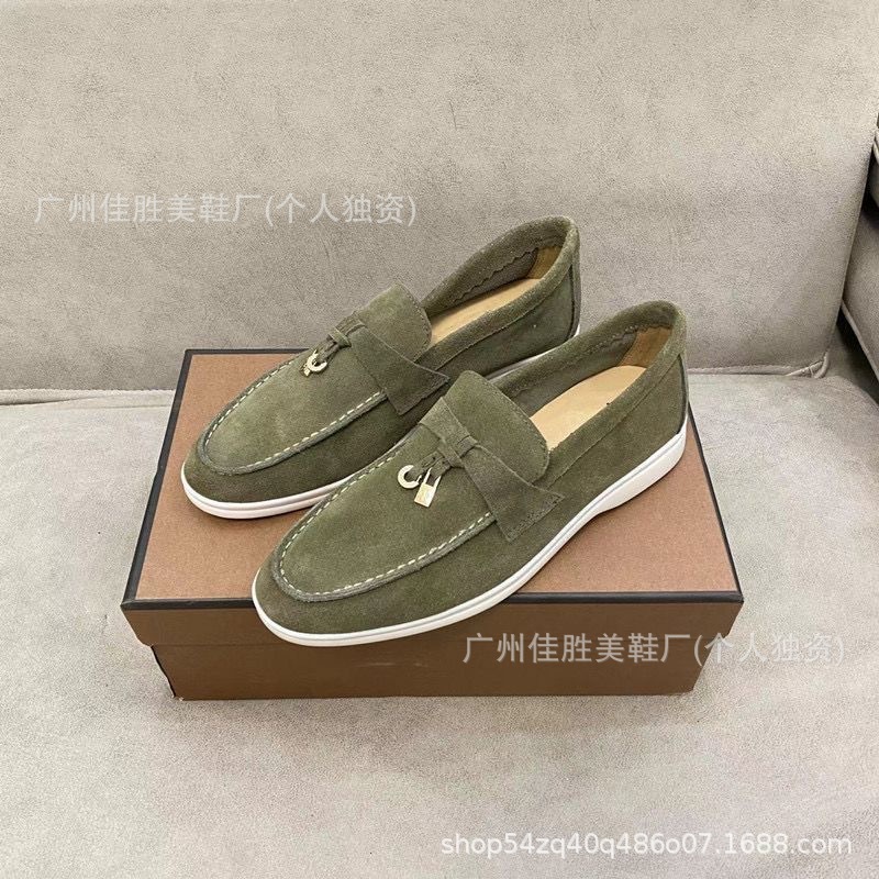高版外贸LP乐福鞋真皮英伦平底豆豆鞋一脚蹬懒人软底大码休闲单鞋|undefined