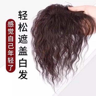 Wig Top of Head Reissue Small Curly Hair Short Hair Artificial Hair Cover White Hair Light Fluffy Corn Whisker Bangs Wig Women