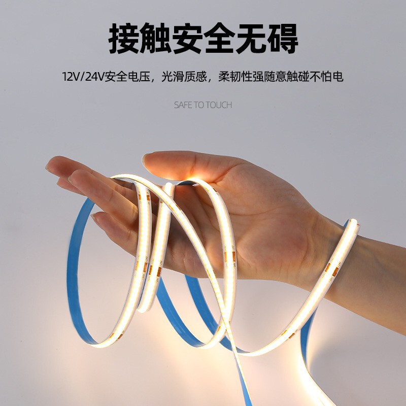 コブランプストリップ 24V 低電圧自己粘着ソフトランプストリップ高演色性埋め込みリビングルームの装飾自己粘着フレキシブルランプストリップ 8 ミリメートル|undefined