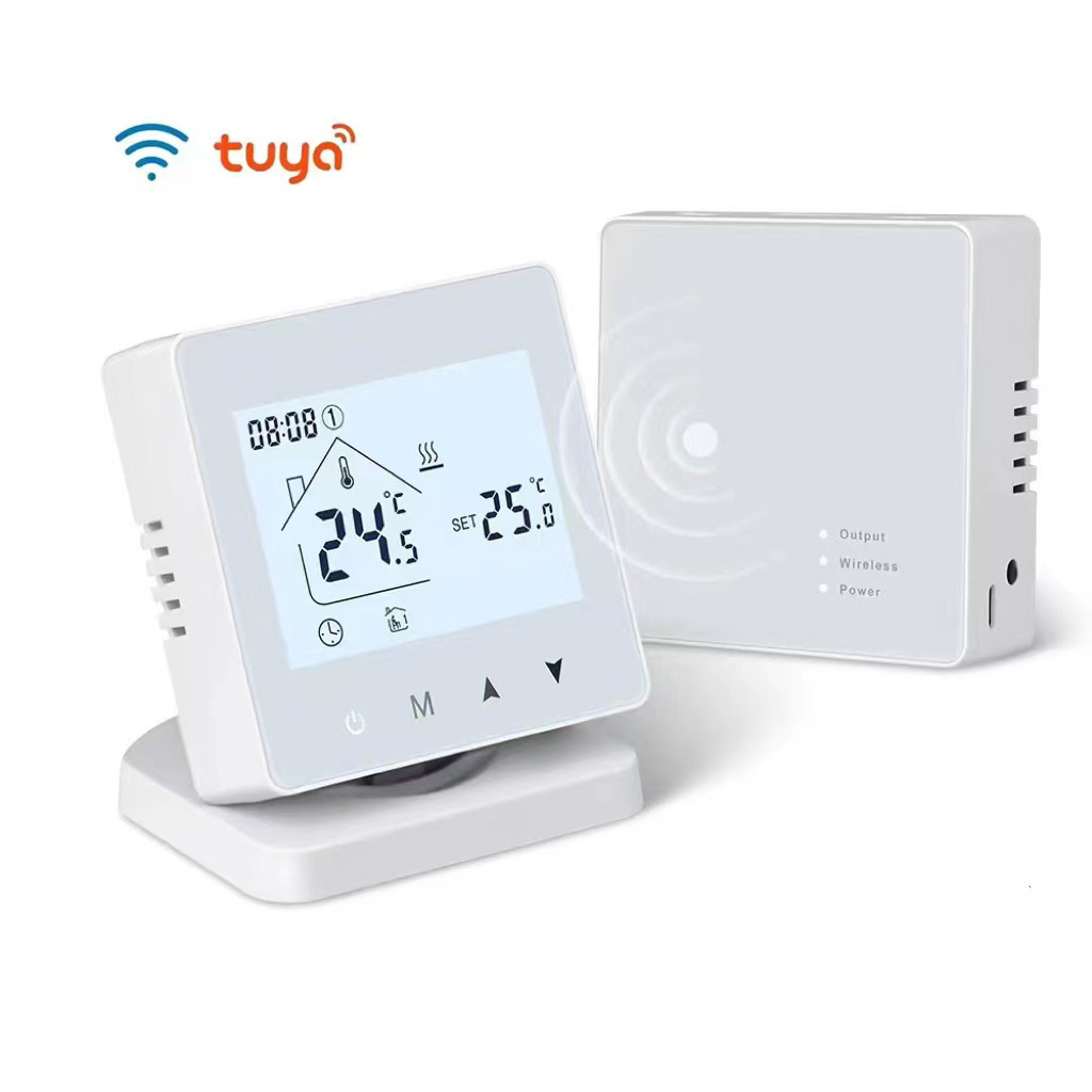 RF无线一对一水暖燃气壁挂炉温控器智能WIFI TUYA 开关面板温控器