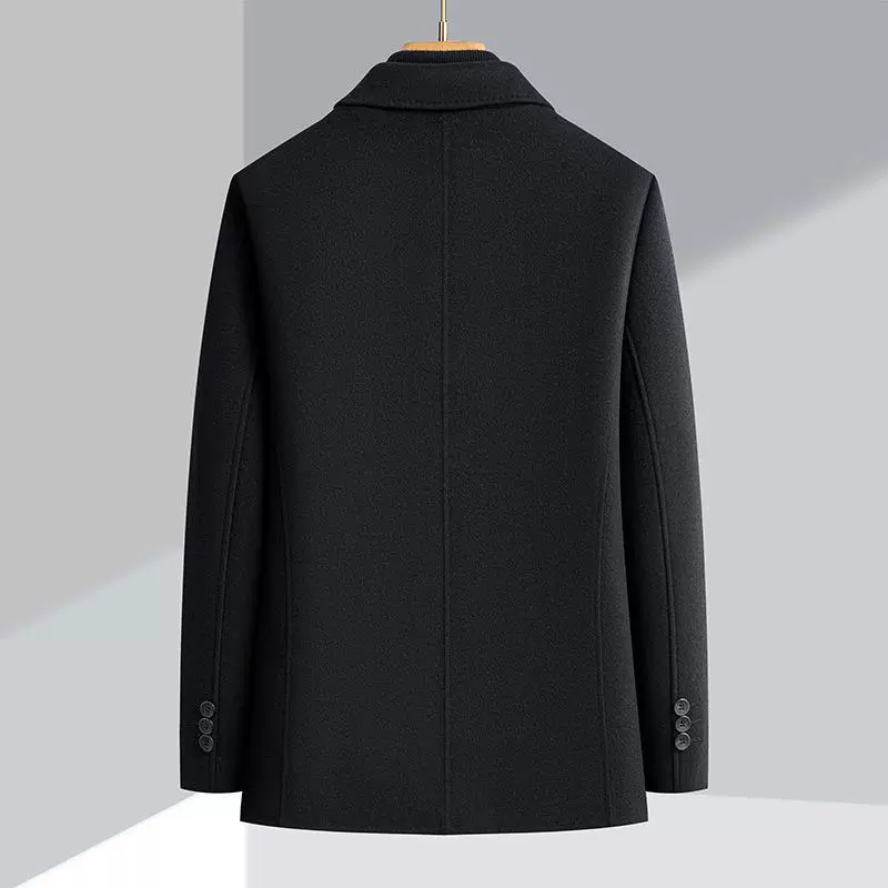  Woolen jacket for leisure, double-sided demi-season long cashmere coat, mid-length