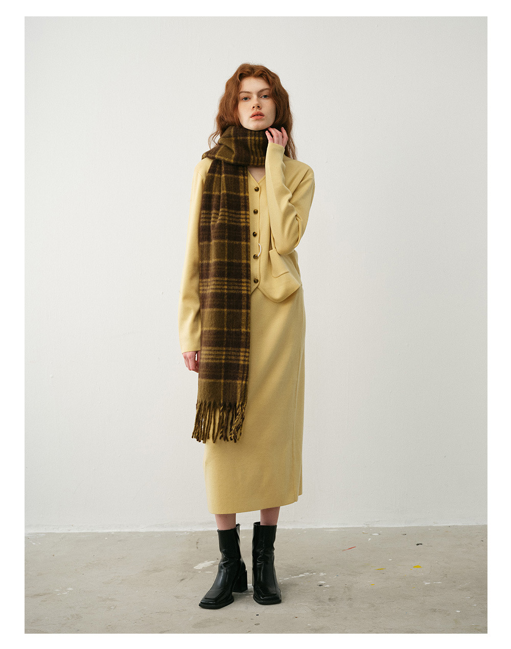 Kaschmirschal Kariert Im Retrodesign Für Damen Winterweiches Tuch_voghion.com