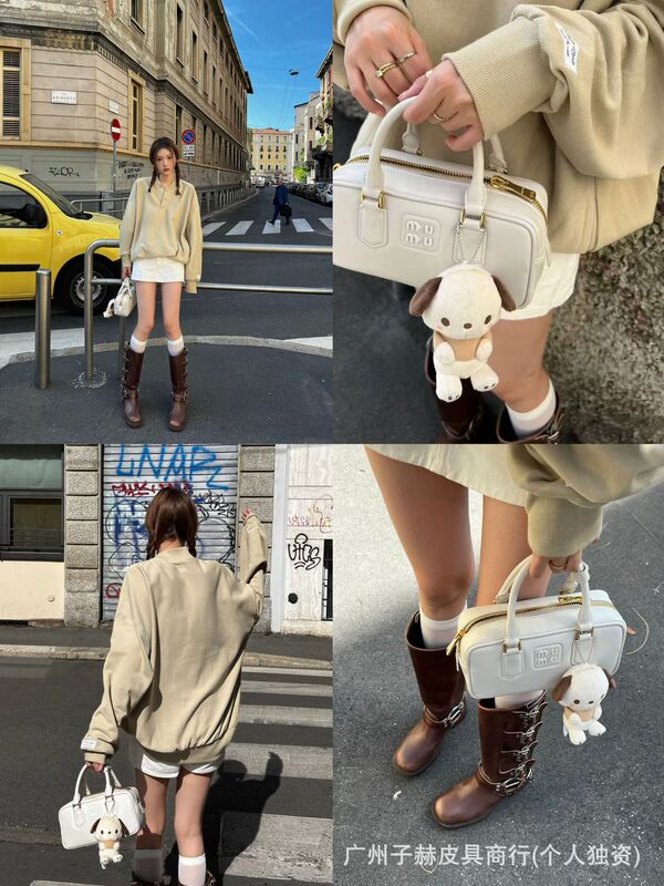 元工場の新型iuボーリングシンプルなファッションハンドバッグボストンシングルショルダーは大容量の公文書にまたがっています。|undefined