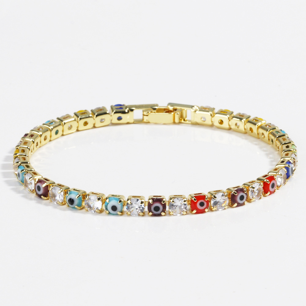 10g Weight Bracelets Classification Copper Chain Material 1 Piece Quantity Holiday, Tea Party Occasion Copper Material Devil's Eye Pattern All Seasons Season Women's Gender Retro, Classic Style Style Wholesale Jewelry Retro Classic Style Devil's Eye Copper Bracelets 2