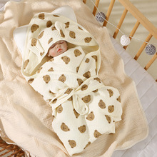 嬰兒抱被 0-1歲春夏季純棉紗布包被 四層縐布蓋毯產房包單 襁褓巾