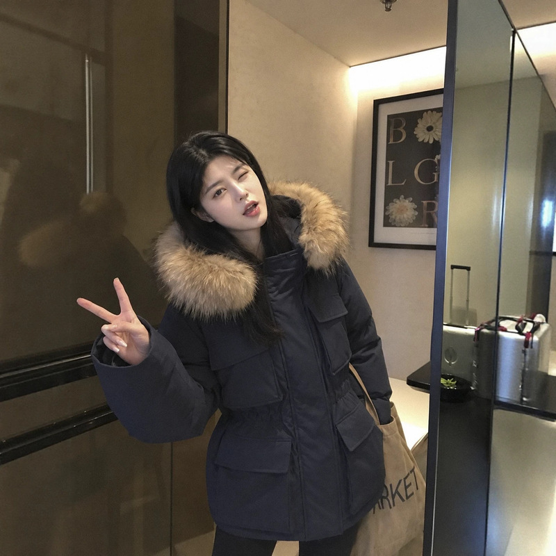 ADAM BO women's parka down jacket with 90% white duck down, fur collar, hooded, Korean style, high-end, warm, mid-length coat ADAM BO women's parka down jacket with 90% white duck down, fur collar, hooded, Korean style, high-end, warm, mid-length coat