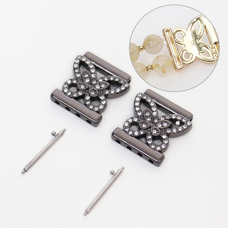 [Phong cách đường ẩn] Nơ đen / Giao diện 18mm (kèm kim tháo nhanh)
