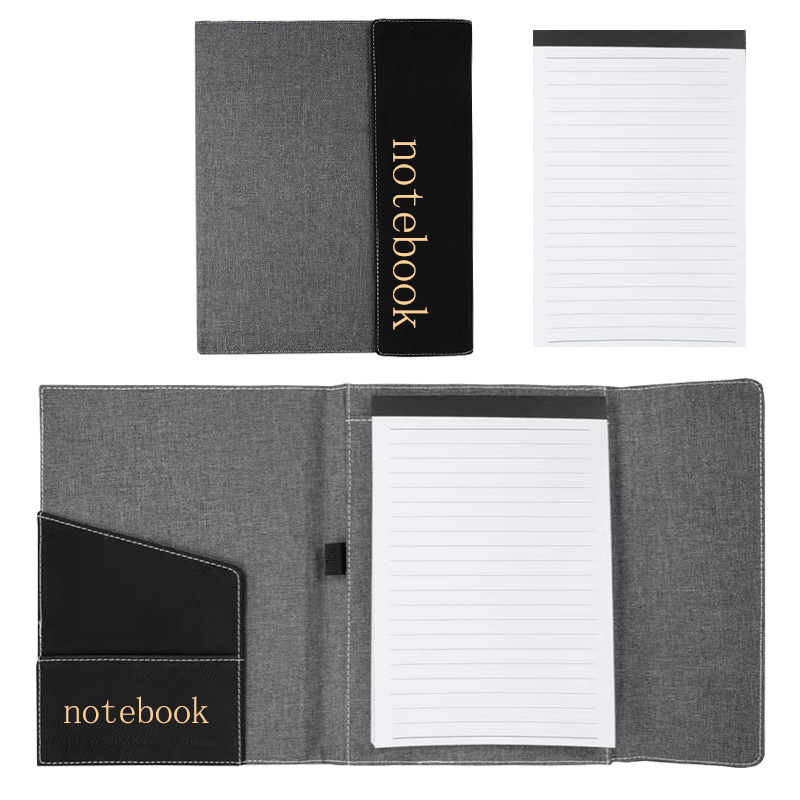 定制布料三折笔记本书套书衣印刷烫金烫印logo带便签本
