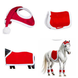 Christmas Festive Horse Hat Red Horse Legs Horse Cloak Thickened Cross-border Party Christmas Hat Decorative Hat Head Flower