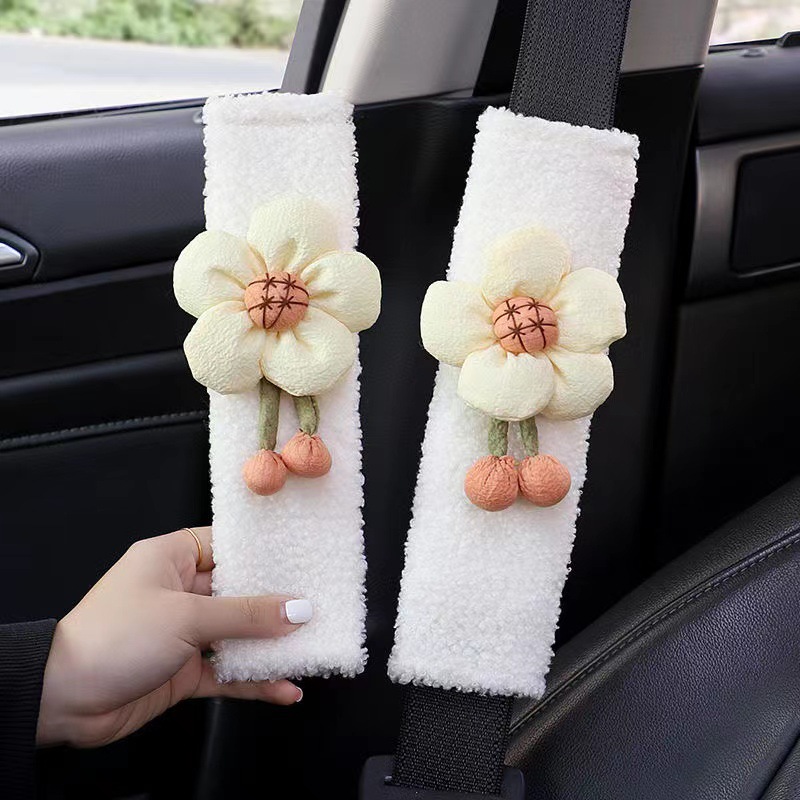 Funda Protectora de Peluche para Cinturón de Seguridad de Tela de Felpa Protectora para Cinturón de Seguridad