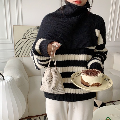 211191 Retro corduroy smiley face storage bag drawstring drawstring cosmetic bag bag miscellaneous organizer bag small style