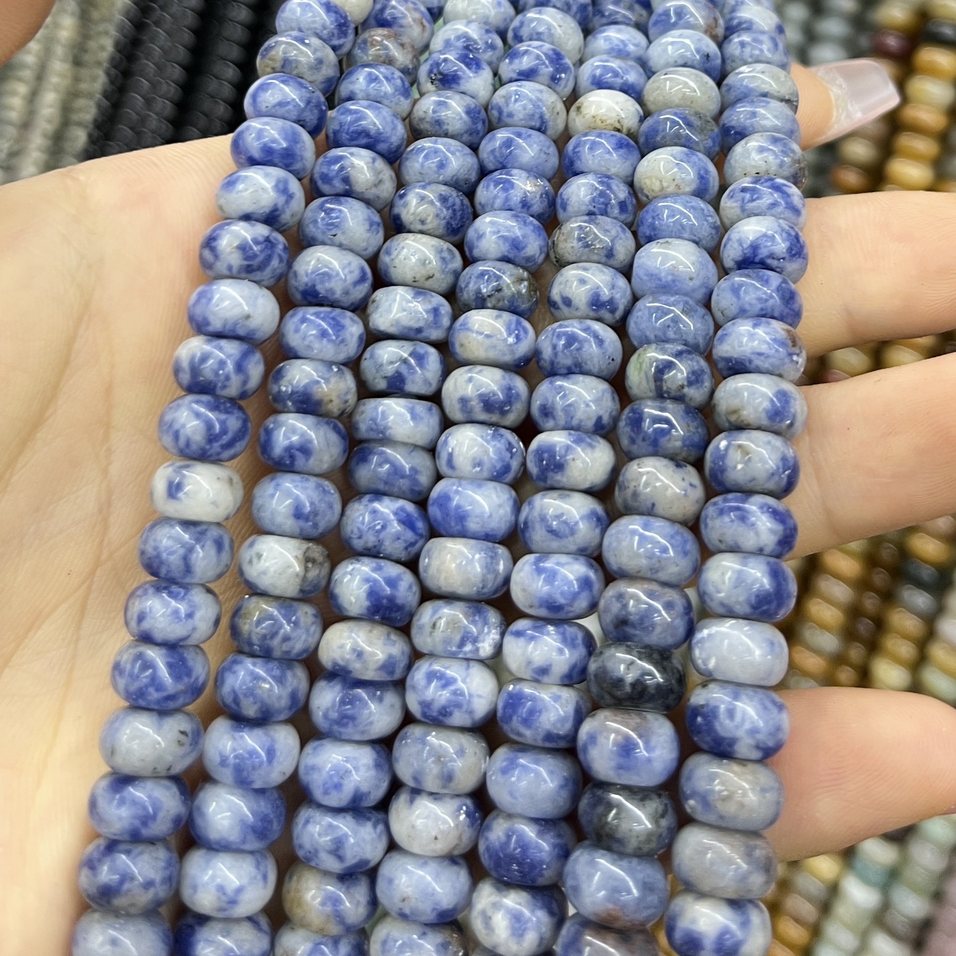 Piedra natural 5 * 8 Abaco Piedra Shoushan DIY accesorios de joyería collar de cuentas separadoras cuentas de posicionamiento cuentas al por mayor