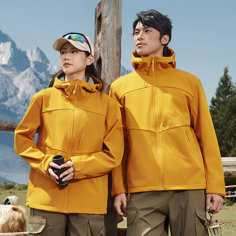 Kaimou Stone's same style soft shell jacket for men, windproof and water-resistant single-layer jacket, women's anti-stain coat, customizable with logo Kaimou Stone's same style soft shell jacket for men, windproof and water-resistant single-layer jacket, women's anti-stain coat, customizable with logo