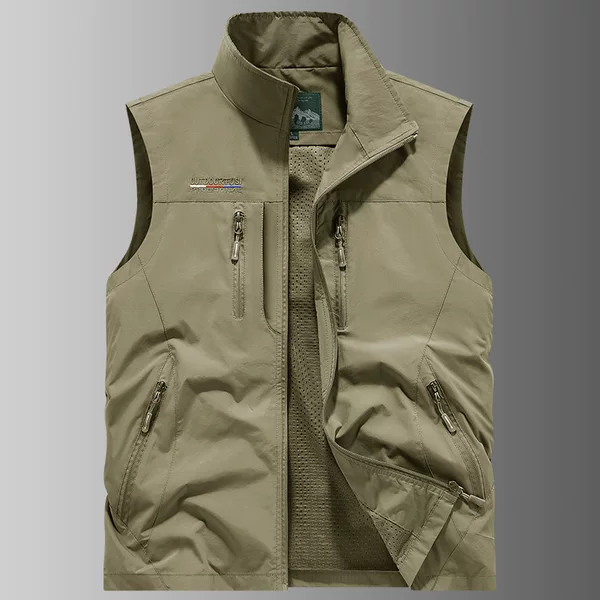 New Men's Clothing for Spring and Autumn, Middle-Aged and Elderly Men's Vests, Outdoor Leisure Sports Loose-Fitting Men's Vests and Jackets for Men