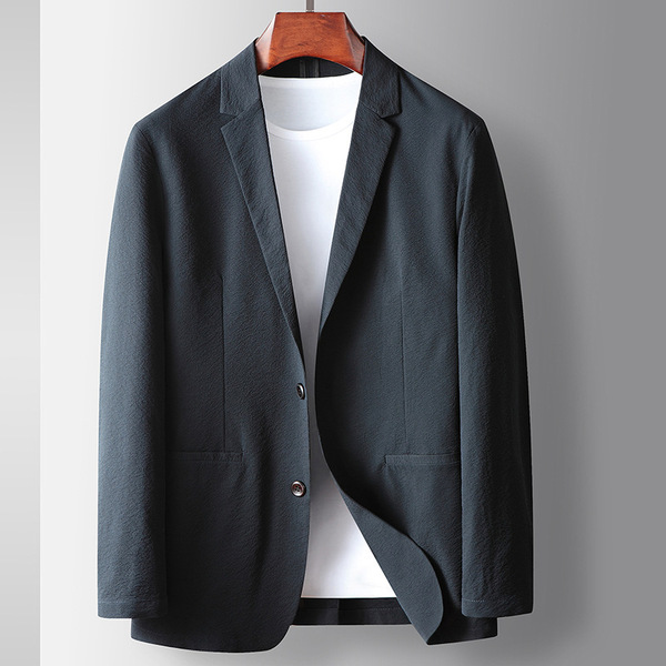 Men's casual suit 2026 spring and summer slightly wrinkled stretch…
