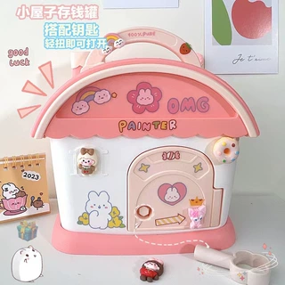 儿童带锁房子DIY配件存钱罐可存可取幼儿园储蓄罐礼物密码锁创意