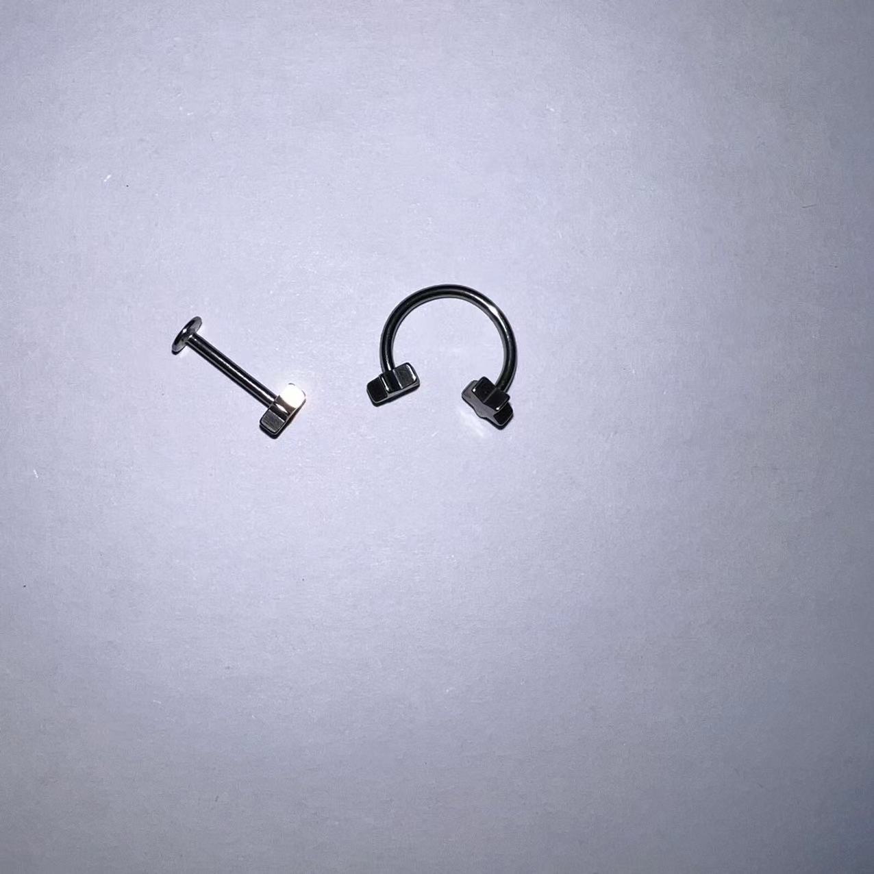 Anel Pentagrama, Piercing Labial, Joia de Piercing em Aço Inoxidável, Piercing de Orelha Estilo Punk para Homens e Mulheres, Crossborder_voghion.com