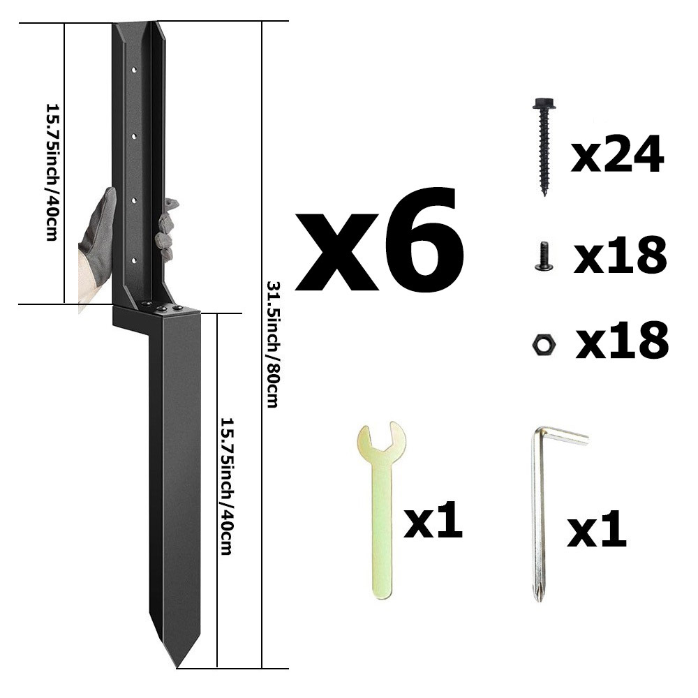 Kit de Anclaje de Reparación de Postes para Cercas y Jardín