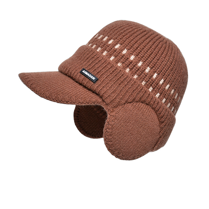9149 Winter-Plüsch-Herrenpullover-Gehörschutz-Baseballmütze, Outdoor-Kälte- und warme Strickwollmütze_voghion.com