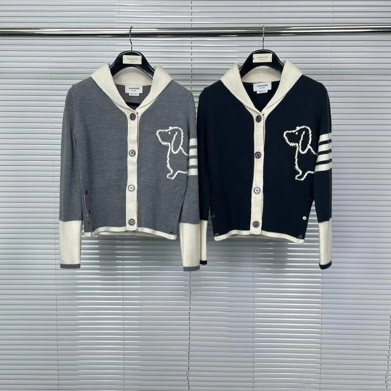 Factory Direct High version tb wool sweater four bars puppy shawl collar cardigan slimming preppy style coat