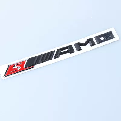 Mercedes-Benz AMG C-Class E-Class S-Class rear emblem CLA GLA GLC GLE modified car sticker lettering trunk lid badge (Car logo) - red-s-black-amg