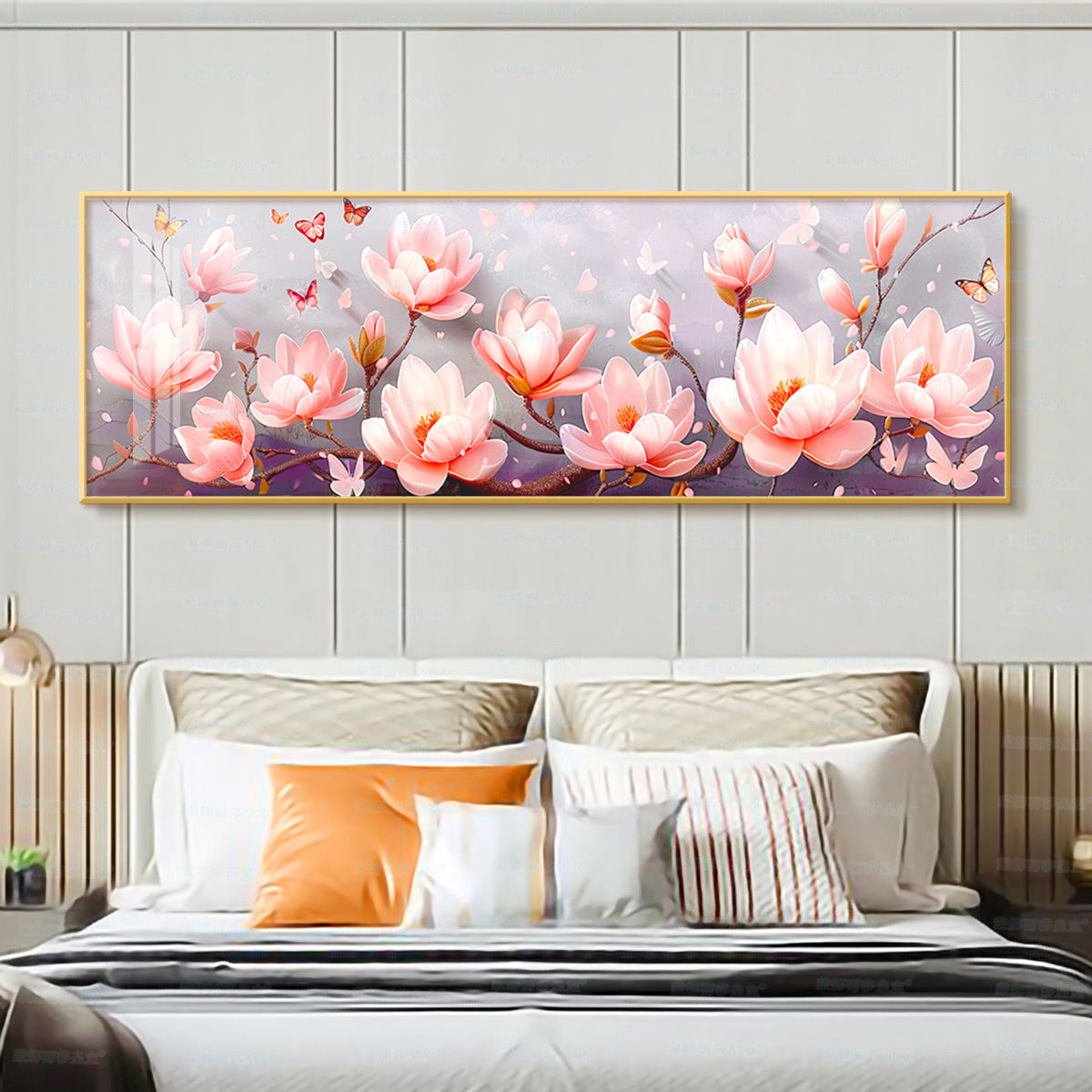 [Algodón importado] Mona Lisa real bordado cruzado rosa magnolia aroma simple y fresco bordado de hilo hecho a mano