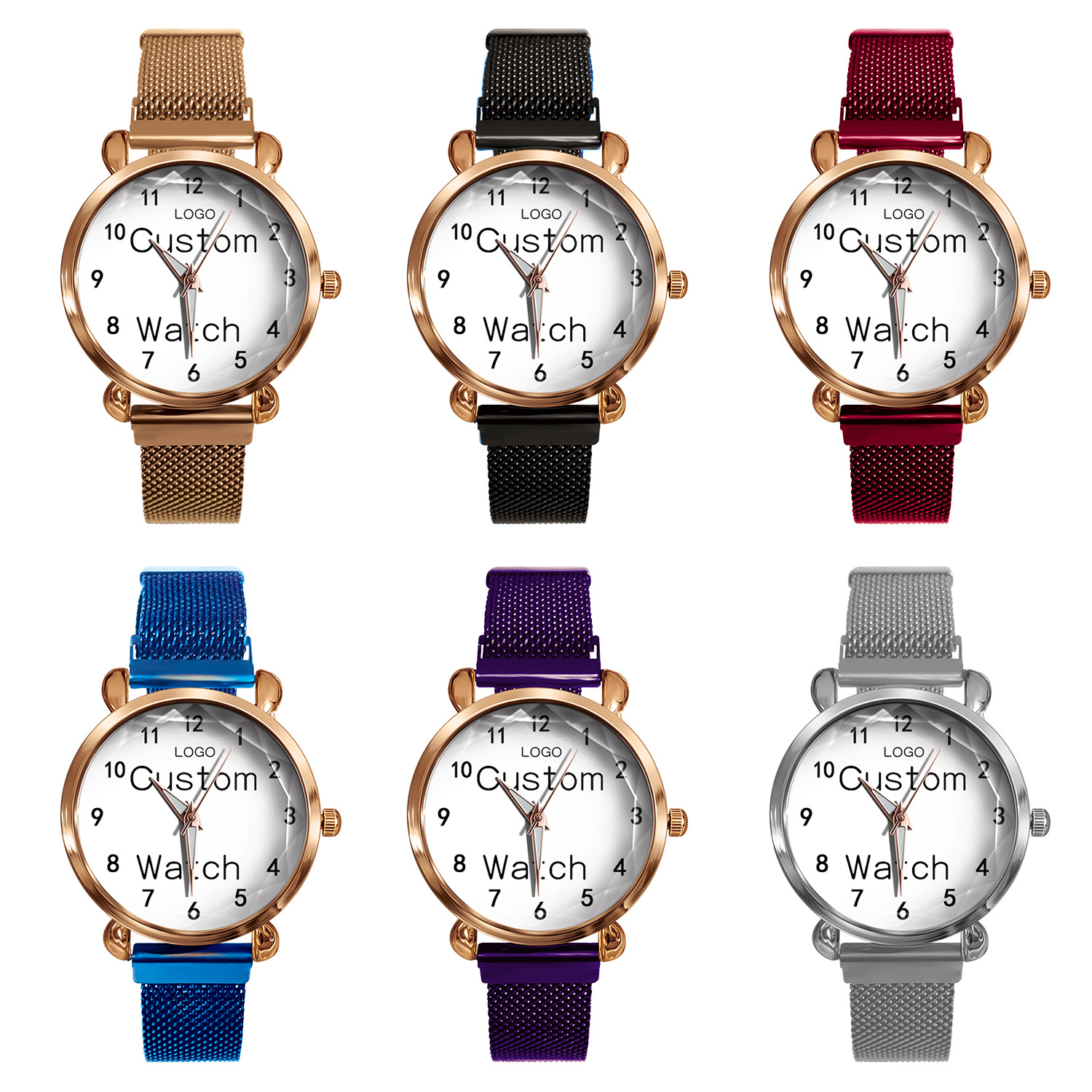 New women's watch with magnetic clasp, fashionable and trendy, original image, custom dial.
