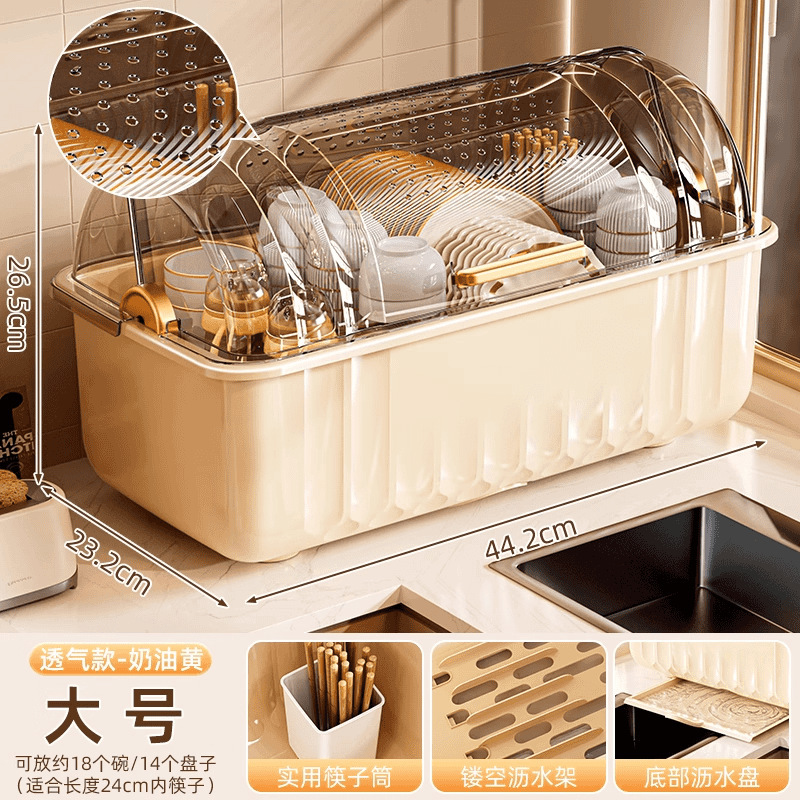 キッチン収納ラック、家庭用食器水切りラック、食器、食器、大型フリップトップ収納ボックス、カウンタートップ収納、整理食器棚|undefined