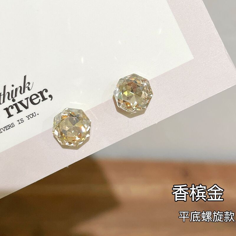 女性用八面ローズイヤーネイル、ミレニアムマルチカット、コンパクトでパーソナライズされたジルコン、絶妙な耳ピアス、Huaziイヤリング|undefined