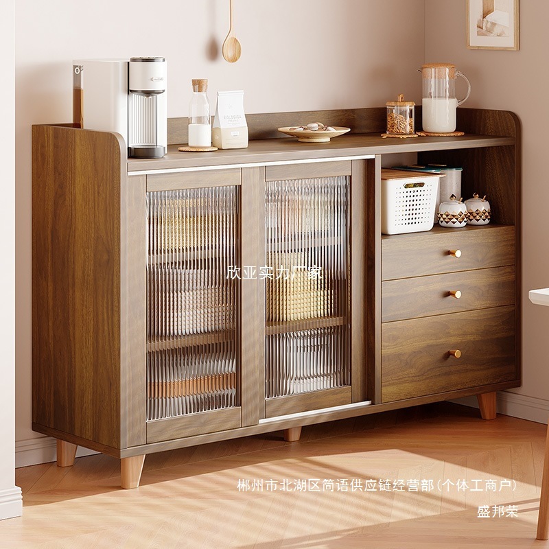 Fábrica directa japonesa gabinete de comedor contra la pared de madera sólida sala de estar armario de té cocina armario de almacenamiento