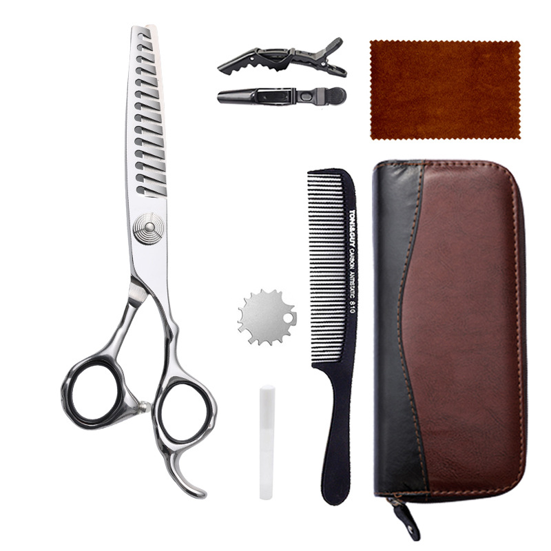 Juego de tijeras de peluquería de 6 pulgadas, acero inoxidable 440C, tijeras planas, tijeras de entresacar, herramienta para flequillo, tijeras de peluquería Amazon