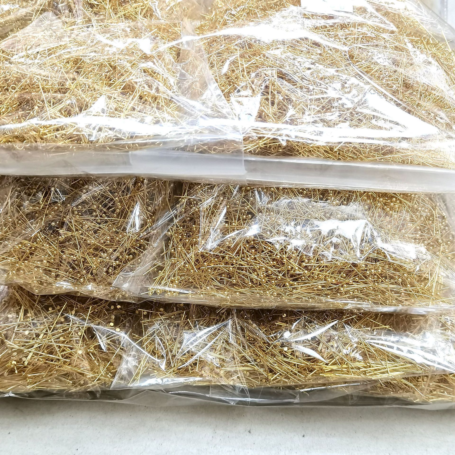 18k 14k envuelto en oro de color que preserva la aguja de nueve caracteres aguja en forma de t aguja de bola DIY hecho a mano de cobre con cuentas de aguja accesorios de joyería material