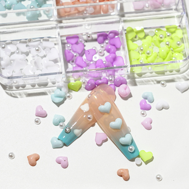 Nuevo pequeño mono con joyas de manicura de caricatura de color caramelo macarón amor acessorios de uñas calientes