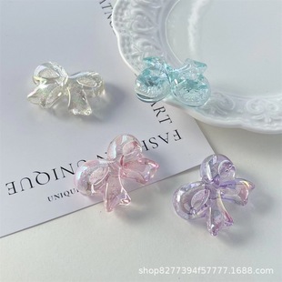Bubble Acrylic Bow Beads DIY Phantom Luminous Beads Pendant Earrings Bracelet Hair Accessories Wholesale