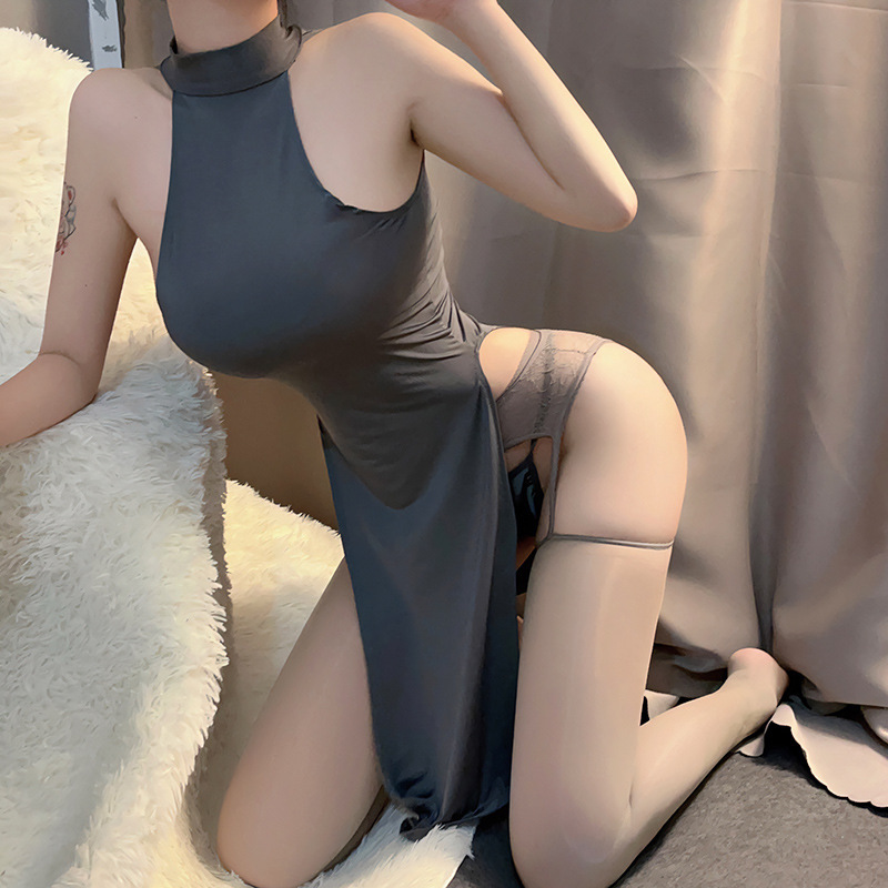 시 Meisha: 섹시한 속옷 섹시한 유니폼 매혹적인 잠옷 순수한 욕망 작은 가슴 큰 열린 계모 치마 세트
