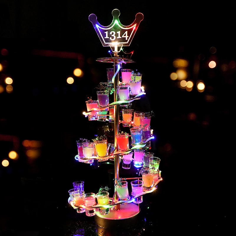 Spiral luminous bullet cup cup holder ktv bar wine rack champagne cocktail rack creative bar cup holder