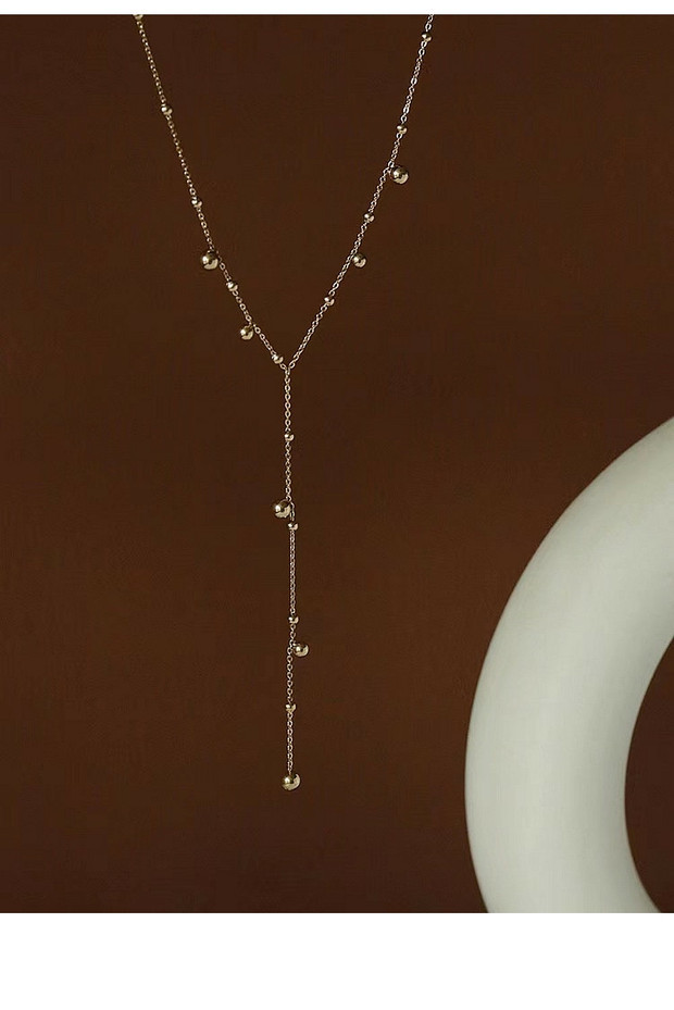 Titanium Steel Material Ball Pattern Women's Gender Lady Ball Titanium Steel Plating Chain Necklace 1 Piece