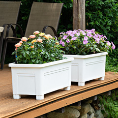 Large Outdoor Vegetable Planter Pot Balcony Planting Box Plastic Rectangle Lazy Self-watering Planter Pot Multifunctional Planter