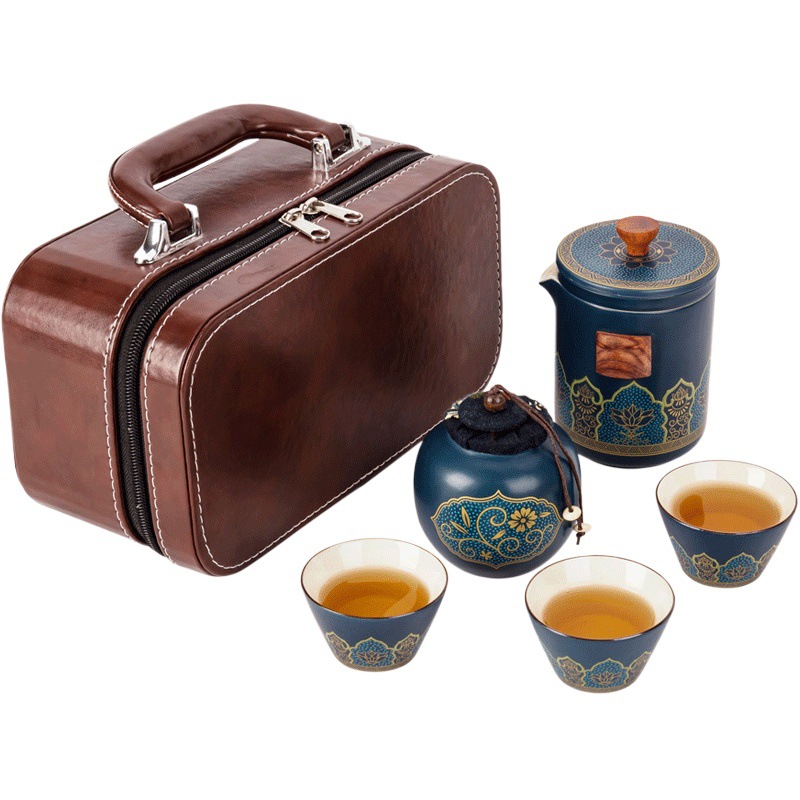 Portable Travel Tea Set suit One Pot Three Cups Express Cup Outdoor Business Gift Accompanying Gift Printable Company LOGO