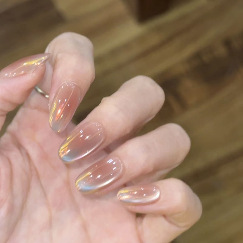 Flower Principal Cat Eye Highlight Glass Moonlight Powder Nail Art Whitening Cool Feeling Handmade Wearable Nail Phototherapy Nail Patch