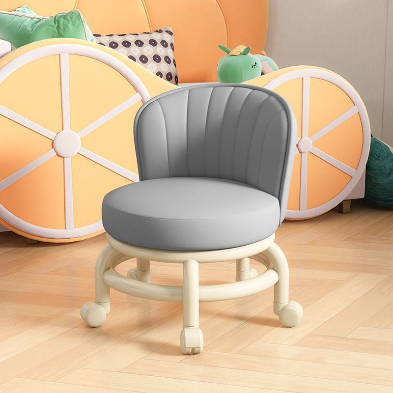 Pulley low stool swivel wheel silent small stool children's walking stool home use tile seam small chair backrest stool wholesale